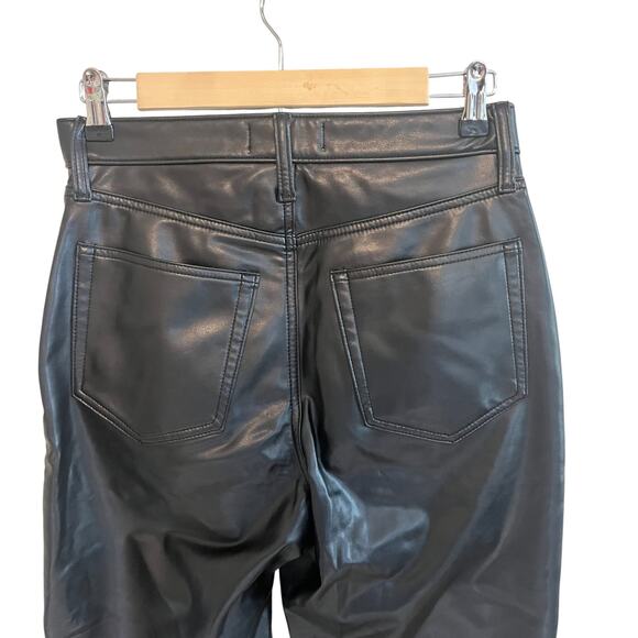 Abercrombie & Fitch 90s Straight Ultra High Rise Vegan Leather Pants Black 29/8s - Picture 5 of 6